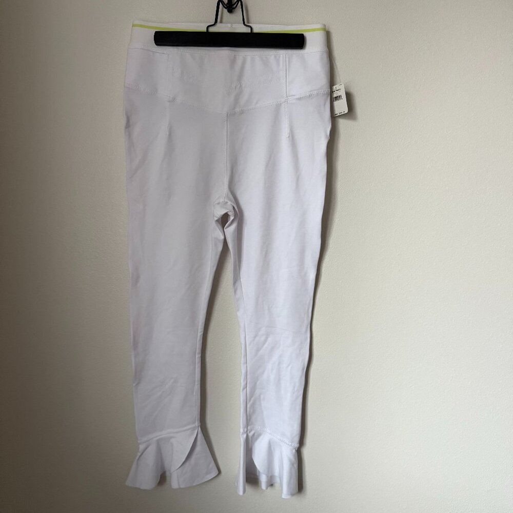 NWT Free people movement Sanctuary Ruffle White Leggings size L
